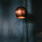 Brun kobberlampe 25 cm