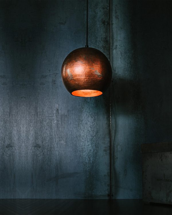 Brun kobberlampe 25 cm
