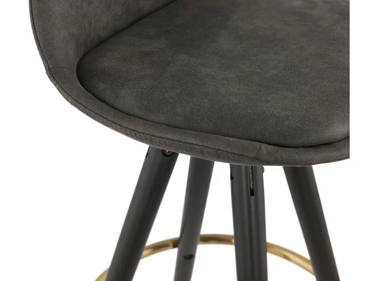 Barstol i sort/grå micofiber, produktbillede 11 af 24, Barstole hos HomeNordic