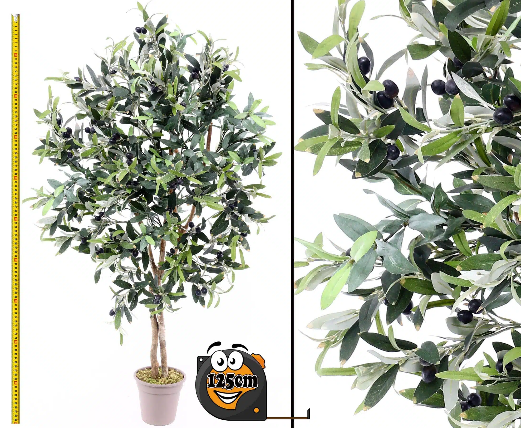 Oliventræ 125 cm (960 blade), produktbillede 10 af 23, Kunstige planter & træer hos HomeNordic