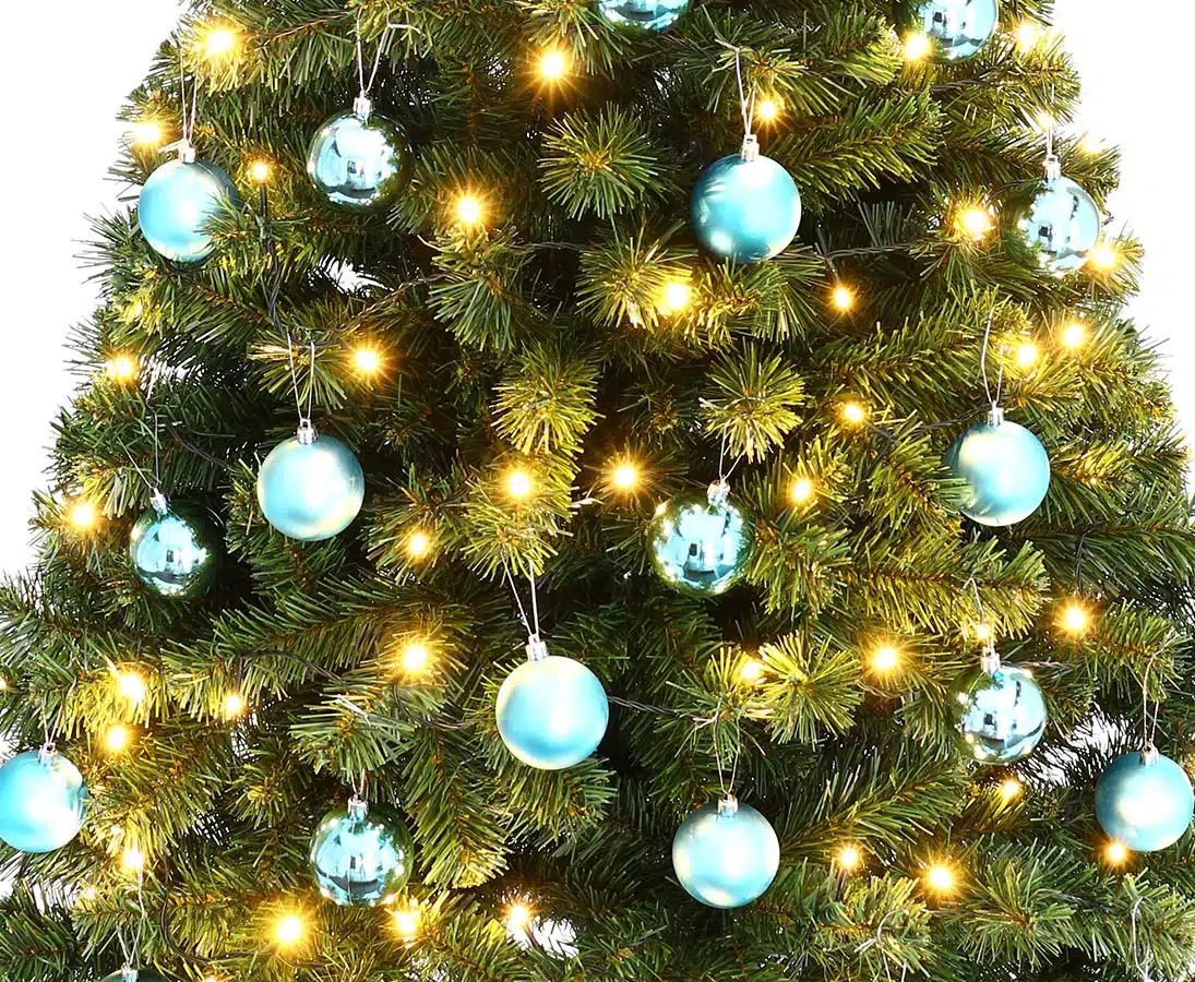 Juletræ 150 cm Maria med LED lys og blå julekugler, produktbillede 8 af 24, Kunstige planter & træer hos HomeNordic