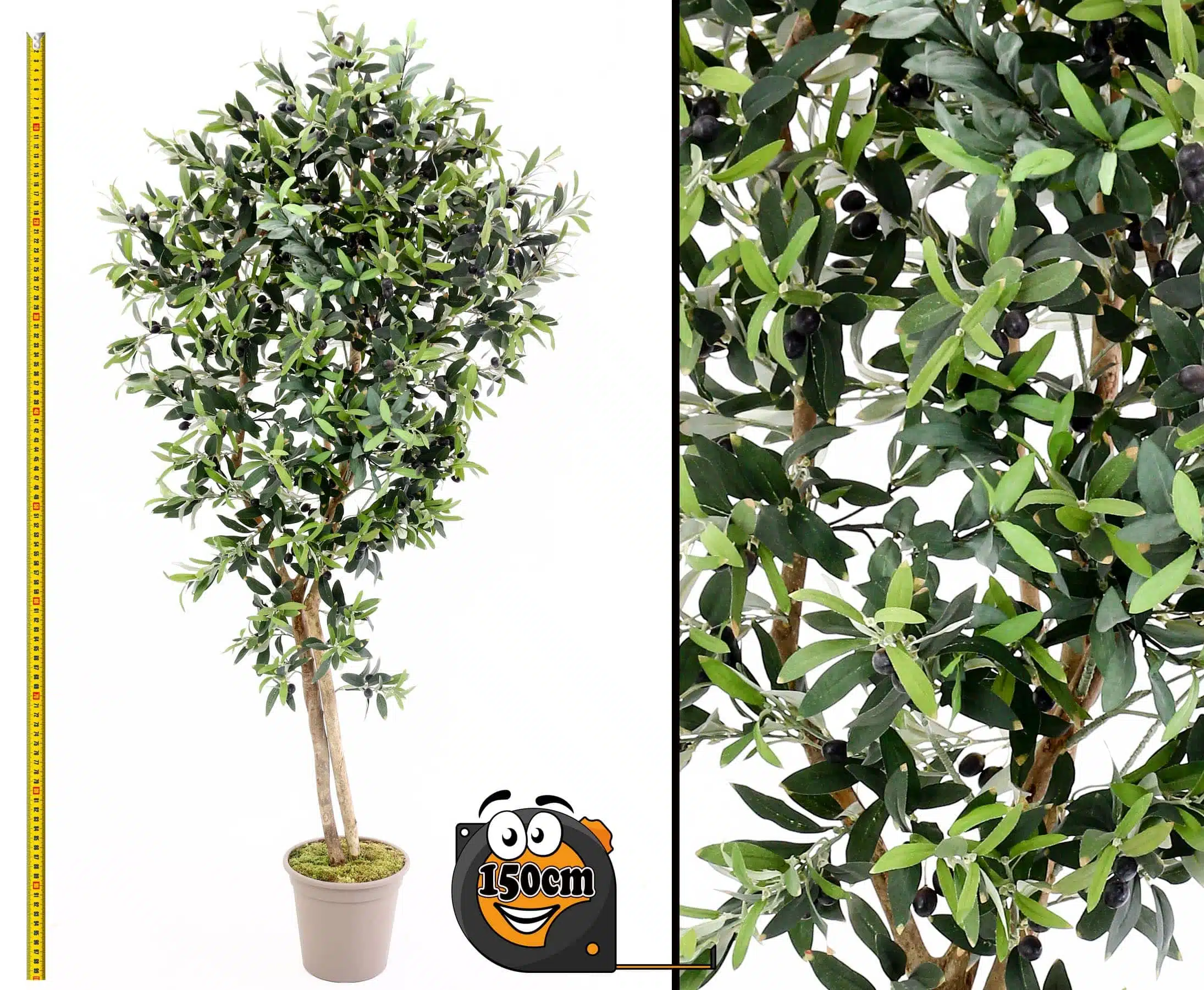 Oliventræ 150 cm (1.536 blade), produktbillede 7 af 24, Kunstige planter & træer hos HomeNordic