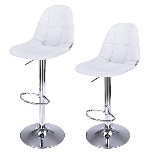 2 barstole i hvid kunstlæder smal model