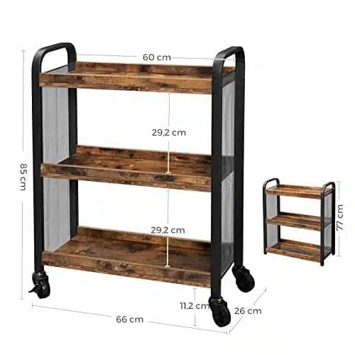Barvogn med hjul smal model, produktbillede 12 af 24, Barvogne & rulleborde hos HomeNordic
