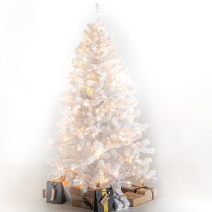 Juletræ 180 cm hvid med LED lys