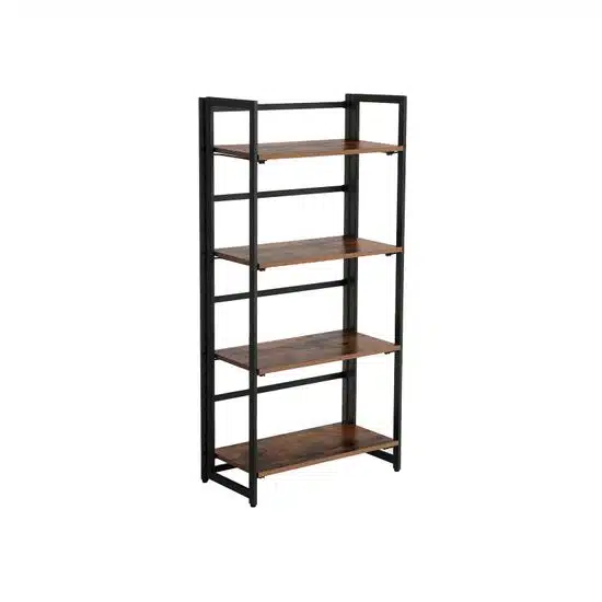 Reol 126 cm høj sort/brun, produktbillede 12 af 24, Reoler hos HomeNordic