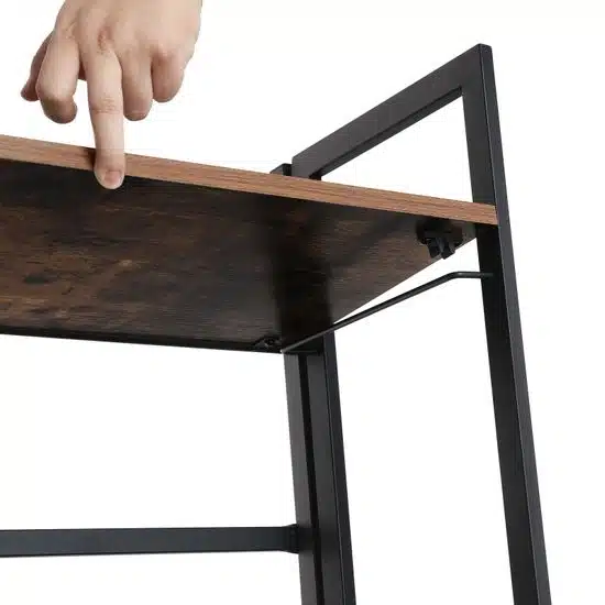 Reol 126 cm høj sort/brun, produktbillede 10 af 24, Reoler hos HomeNordic