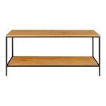 Vita TV-bænk to egetræslook hylder 100 cm - Billede 5
