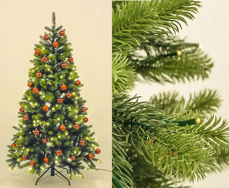 Juletræ 180 cm Spritzguss med 288 LED lys og 34 røde kugler, produktbillede 10 af 24, Kunstige planter & træer hos HomeNordic