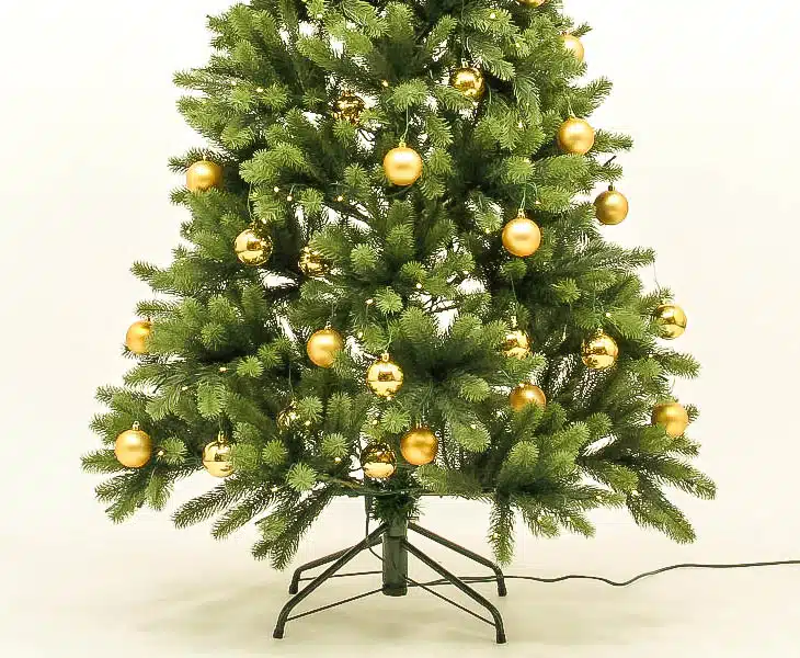 Juletræ 180 cm Spritzguss med 288 LED lys og 34 guldkugler, produktbillede 8 af 24, Kunstige planter & træer hos HomeNordic