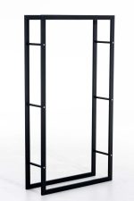 Brændeholder 25x80x150 cm sort uden fødder - Billede 3