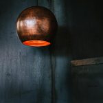 Brun kobberlampe 35 cm