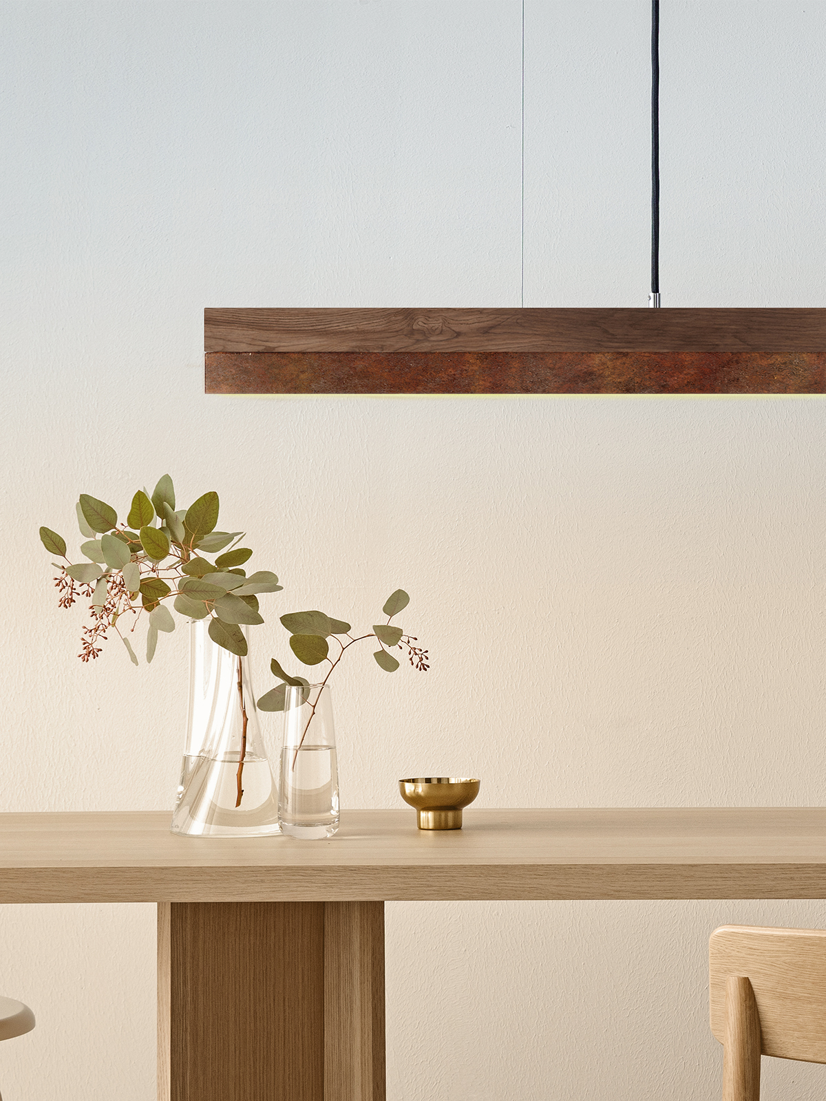 Langbordspendel i valnød og rusten stål - Billede 6