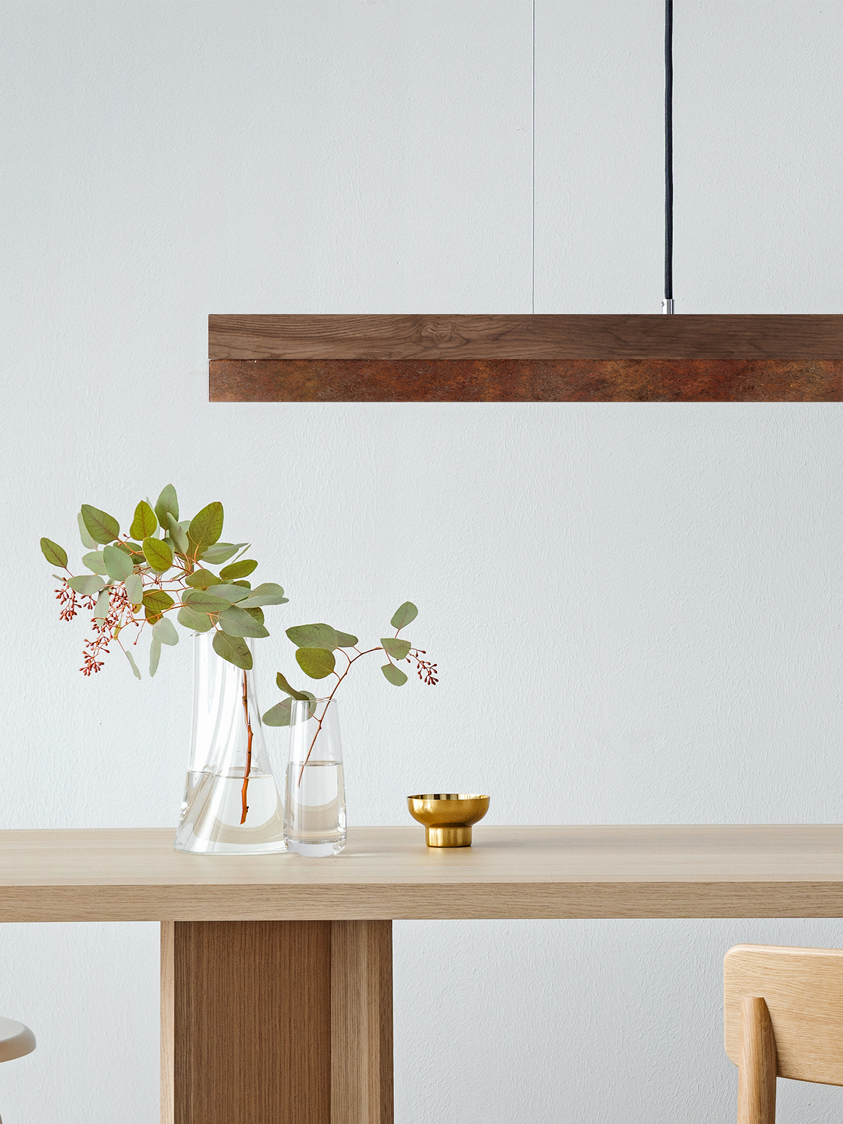 Langbordspendel i valnød og rusten stål - Billede 5