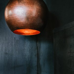 Brun kobberlampe Ø50