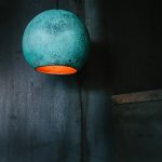 Oxideret kobberlampe 35 cm