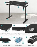 Hæve sænkebord sort 120 x 60 x (73-114) cm - Billede 4