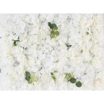 Kunstig blomstervæg 40 x 60 cm hvid
