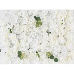 Kunstig blomstervæg 40 x 60 cm hvid