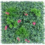 Kunstig plantevæg 100 x 100 cm fuchsia