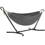 Hængekøje med stativ 210 cm grå