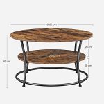 Vintage sofabord Ø 80 cm med to plader - Billede 8