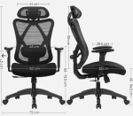 Kontorstol ergonomisk sort - Billede 3