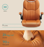 Kontorstol med klapsammen armlæn orange - Billede 3