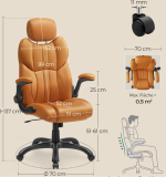 Kontorstol med klapsammen armlæn orange - Billede 4