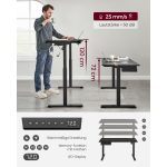 Hæve sænkebord 140 x 60 cm sort med USB stik og strømstik - Billede 7