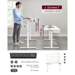 Hæve sænkebord 140 x 60 cm hvid med USB stik og strømstik - Billede 7