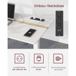 Hæve sænkebord 140 x 60 cm hvid med USB stik og strømstik - Billede 6