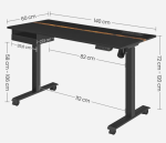 Hæve sænkebord 140 x 60 cm sort med USB stik og strømstik - Billede 3