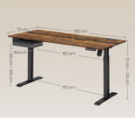 Hæve sænkebord 160 x 70 cm brun med USB stik og strømstik - Billede 4
