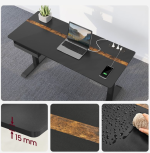 Hæve sænkebord 140 x 60 cm sort med USB stik og strømstik - Billede 2