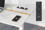 Hæve sænkebord 140 x 60 cm hvid med USB stik og strømstik - Billede 2