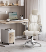 Kontorstol med klapsammen armlæn cremehvid - Billede 2