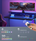 Gaming bord med LED lys 60 x 100 x 76 cm - Billede 3