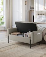 Sengebænk med opbevaring 127 cm kamelbrun - Billede 2