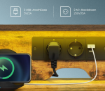 Gaming bord med LED lys 55 x 135 x 77cm med skuffesektion brun - Billede 4