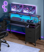 Gaming bord med LED lys 55 x 120 x 77 cm med skuffesektion - Billede 2