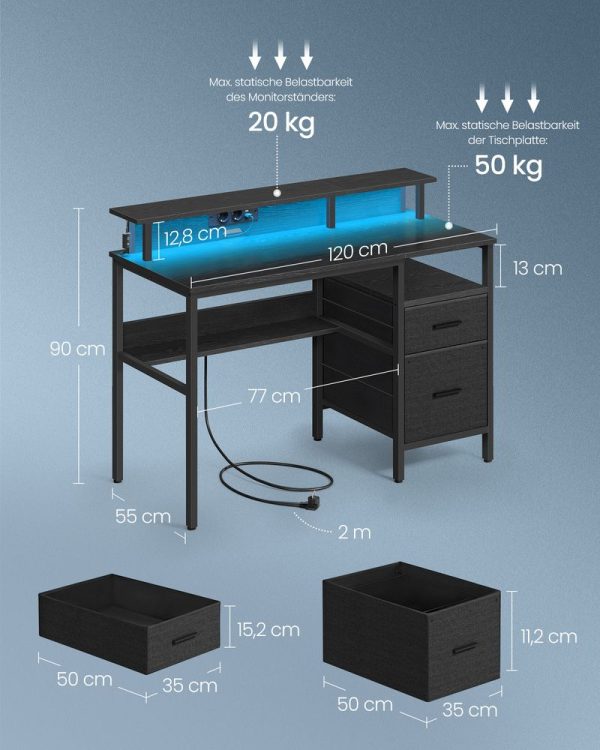 Skrivebord 120 cm