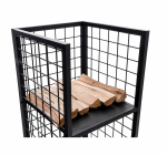 Brændeholder Forrest med hylde – sort, 120 cm - Billede 5